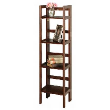Convenience Concepts WINSOME TRADING-Folding Shelf 4-Tier Antique Walnut HI143212